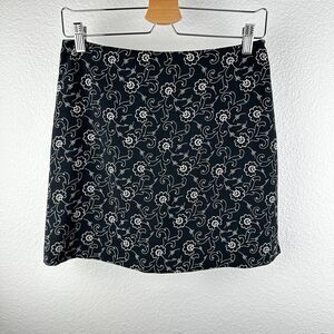 Banana Republic Stretch Women’s Skirt Black Beige Printed Floral Print
